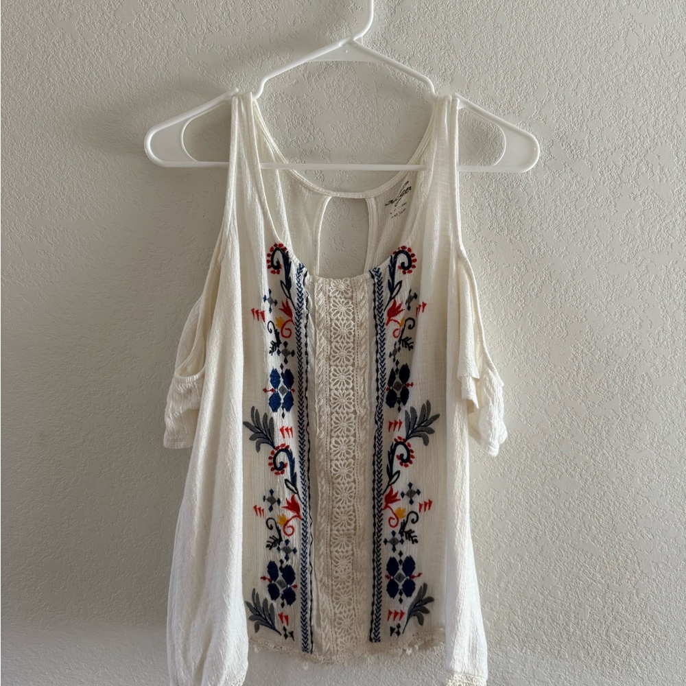 Alya Cream Embroidered Blouse